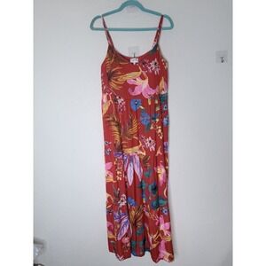 Soma Wknd Maxi Dress Womens L Tropical Sundress Lounge Vacay Beach Resort